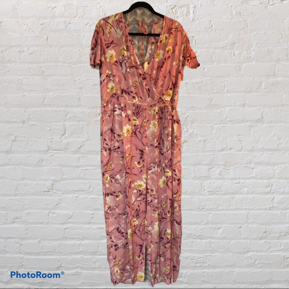 Band of Gypsies Pink Floral Pant Jumpsuit XXL - Picture 12 of 13